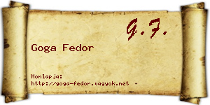 Goga Fedor névjegykártya